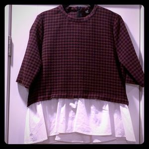 Zara blouse with poplin underlay